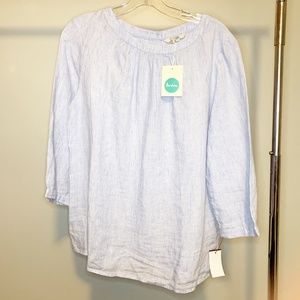 NWT Boden Chambray Peasant Top 10